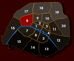 Plan de Paris 8 ème arrondissement