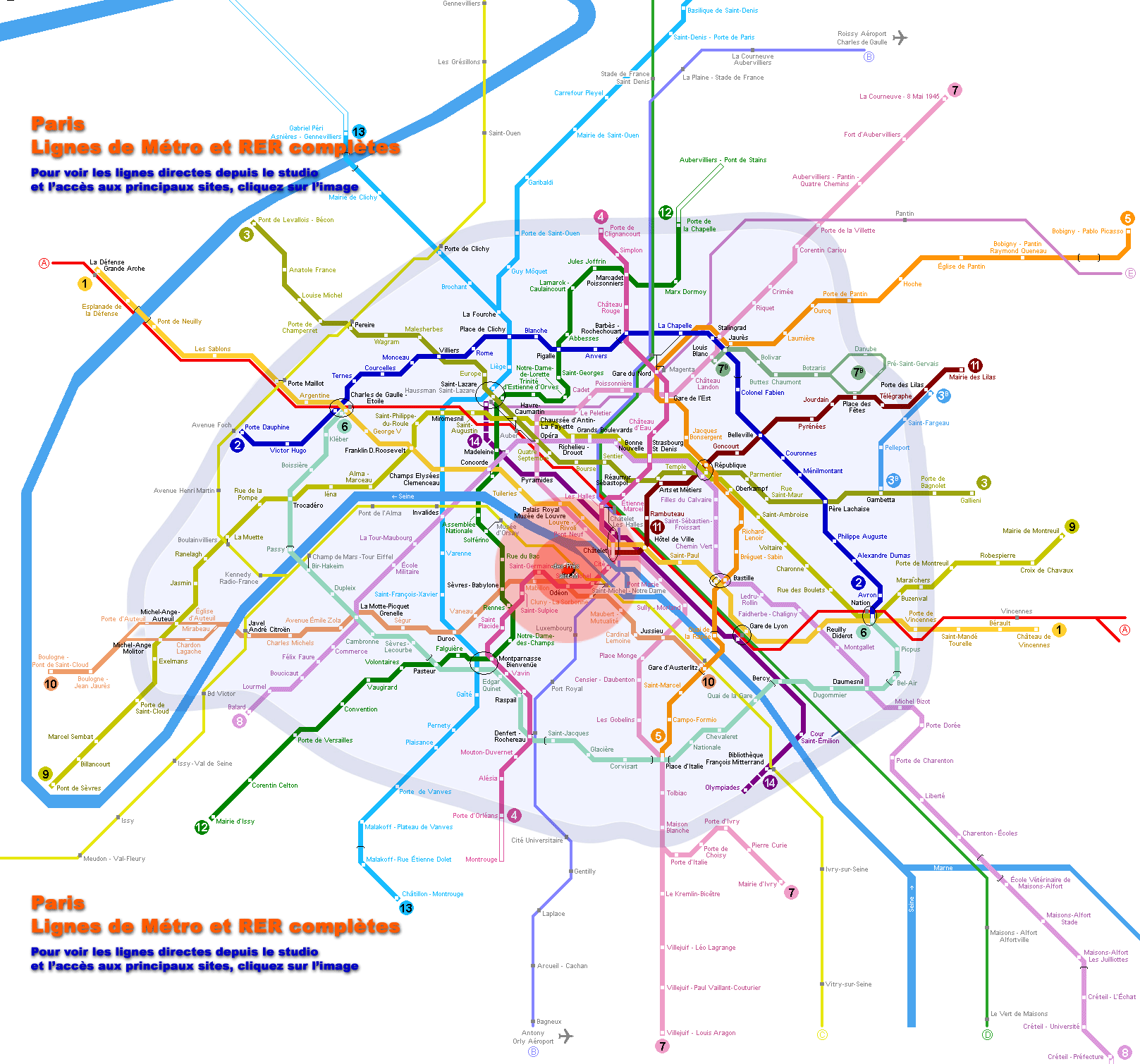 Plan de mÃ©tro et RER de Paris