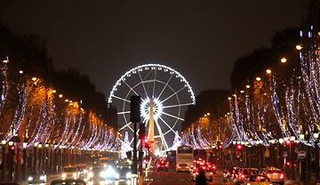 Les Champs Elysées et la Grande Roue de la Concorde