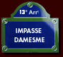 Plaque Impasse Damesme